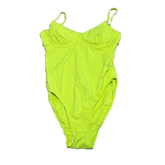 Andie Swim The Bermuda One Piece Swimsuit Underwired Lime Green Small NEW - Picture 3 of 9